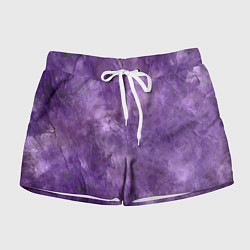 Шорты женские Абстракция - violet oil painting, цвет: 3D-принт