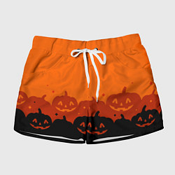Женские шорты Хэллоуин счастливые тыквы