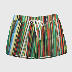 Шорты женские Полоски ткани, цвет: 3D-принт