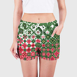 Шорты женские Розово-зеленая метаморфоза, цвет: 3D-принт — фото 2
