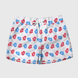 Женские шорты Голубые и красные варежки