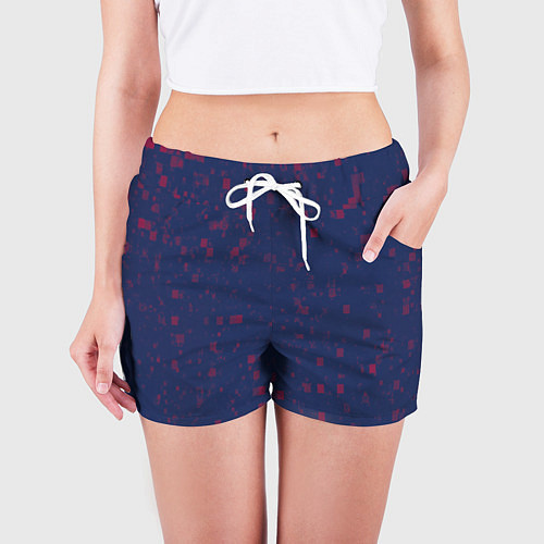 Женские шорты Color red squares / 3D-принт – фото 3