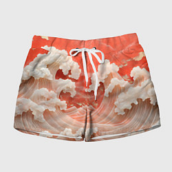 Женские шорты Японские красные волны