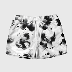 Шорты женские Чёрно-белая абстракция нейроарт, цвет: 3D-принт