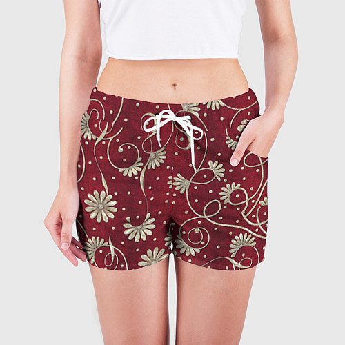 Женские шорты Красный бархат / 3D-принт – фото 3