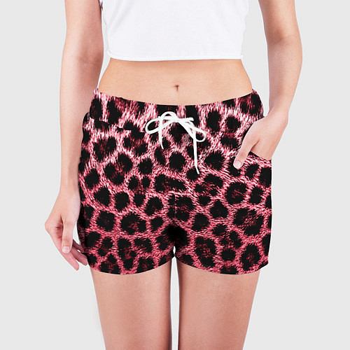 Женские шорты Леопардовый розовый / 3D-принт – фото 3