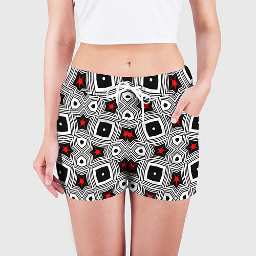 Женские шорты Звезды в геометрической абстракции / 3D-принт – фото 3