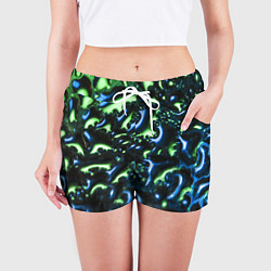 Шорты женские Абстракция капли воды, цвет: 3D-принт — фото 2