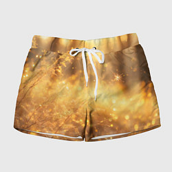 Шорты женские Золотые лучи солнца на рассвете, цвет: 3D-принт