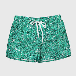 Женские шорты Нефритовый зелёный текстура крошки крапинки