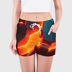 Шорты женские Neon orange, цвет: 3D-принт — фото 2