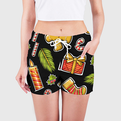 Женские шорты Рождественский вайб / 3D-принт – фото 3