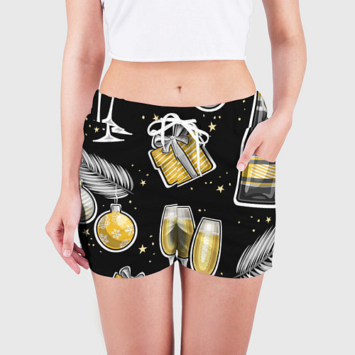 Женские шорты Новогодний вайб / 3D-принт – фото 3