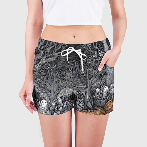 Женские шорты Осенние шалости духов / 3D-принт – фото 3