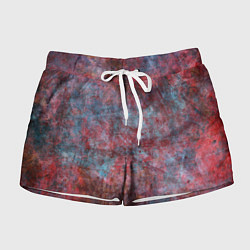 Женские шорты Абстракция - red rust on blue