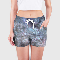 Шорты женские Абстракция - gray-blue hurricane, цвет: 3D-принт — фото 2
