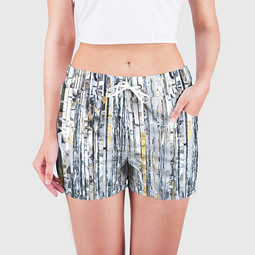 Женские шорты Новогодний дождик / 3D-принт – фото 3