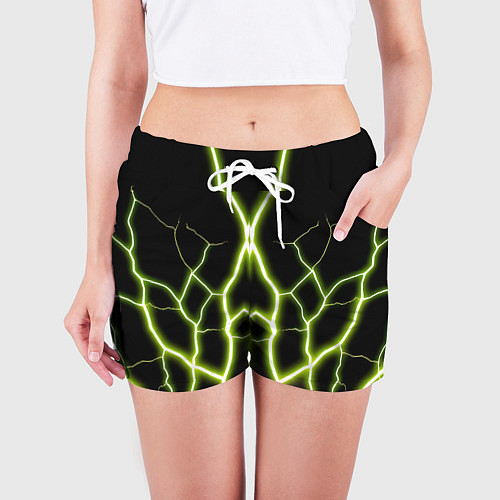 Женские шорты Color green black / 3D-принт – фото 3