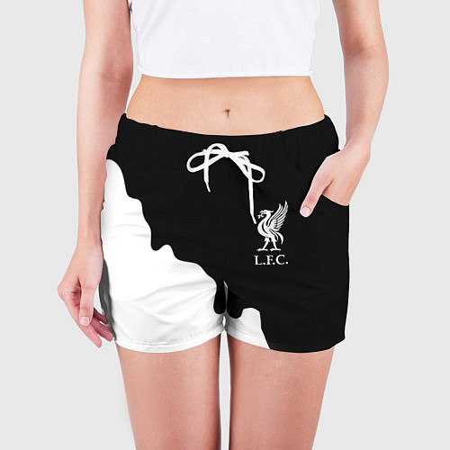 Женские шорты Ливерпуль краски разводы / 3D-принт – фото 3