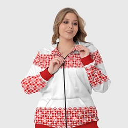 Женский 3D-костюм Славянский орнамент (на белом), цвет: 3D-красный — фото 2