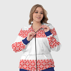 Женский 3D-костюм Славянский орнамент (на белом), цвет: 3D-синий — фото 2