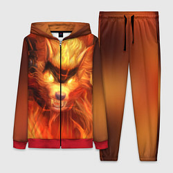 Женский 3D-костюм Fire Wolf, цвет: 3D-красный