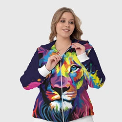 Женский 3D-костюм Красочный лев, цвет: 3D-белый — фото 2
