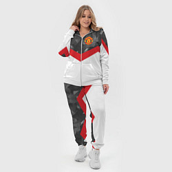 Женский 3D-костюм Man United FC: Grey Polygons, цвет: 3D-белый — фото 2