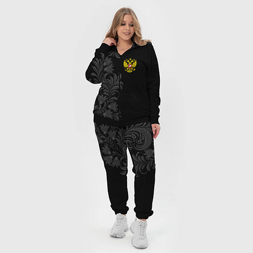 Женский костюм Герб России и орнамент / 3D-Черный – фото 4
