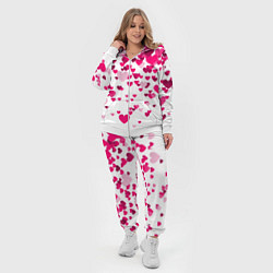 Женский 3D-костюм Сердца розовые падают, цвет: 3D-белый — фото 2
