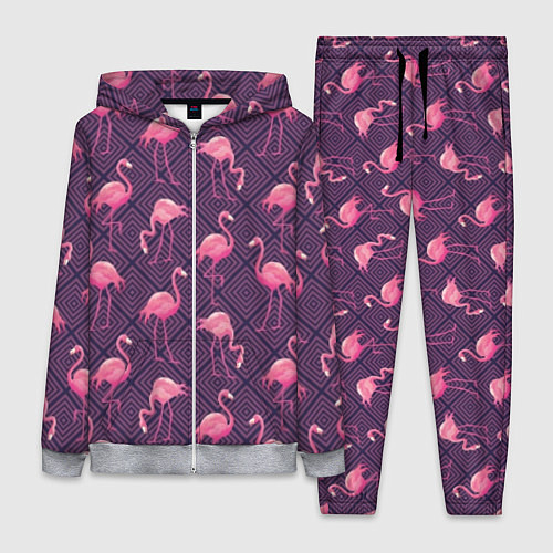 Женский костюм Фиолетовые фламинго / 3D-Меланж – фото 1