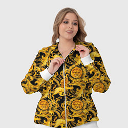 Женский 3D-костюм Львы золотые узоры, цвет: 3D-белый — фото 2