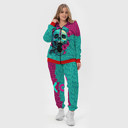 Женский 3D-костюм Неоновый череп, цвет: 3D-красный — фото 2