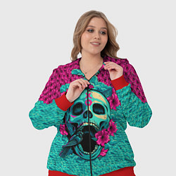 Женский 3D-костюм Неоновый череп, цвет: 3D-красный — фото 2