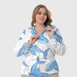 Женский 3D-костюм Косяк китов, цвет: 3D-меланж — фото 2