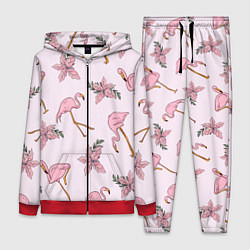 Женский 3D-костюм Розовый фламинго, цвет: 3D-красный