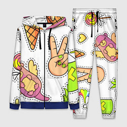 Женский 3D-костюм Emoji, цвет: 3D-синий