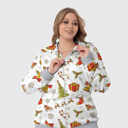 Женский 3D-костюм Новогодний фон, цвет: 3D-меланж — фото 2