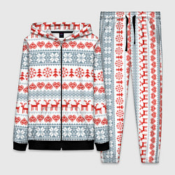 Женский 3D-костюм Новогодний пиксельный узор, цвет: 3D-черный