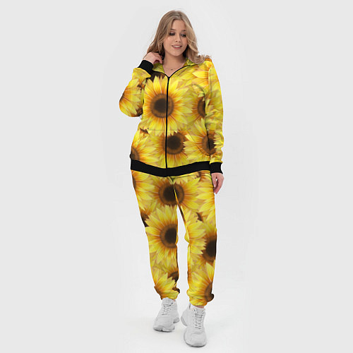 Женский костюм Подсолнухи в поле / 3D-Черный – фото 4
