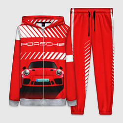 Женский 3D-костюм PORSCHE ПОРШЕ RED STYLE, цвет: 3D-меланж