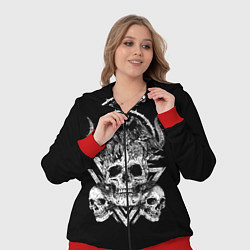 Женский 3D-костюм Черепа и Вороны Skulls Raven, цвет: 3D-красный — фото 2