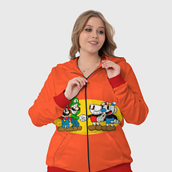 Женский 3D-костюм CupHead x Mario, цвет: 3D-красный — фото 2