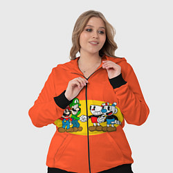Женский 3D-костюм CupHead x Mario, цвет: 3D-черный — фото 2