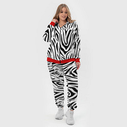 Женский 3D-костюм Черно-белая зебра, цвет: 3D-красный — фото 2
