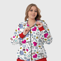 Женский 3D-костюм Медицинский паттерн, цвет: 3D-красный — фото 2