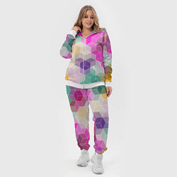 Женский 3D-костюм Абстрактный разноцветный узор, цвет: 3D-белый — фото 2