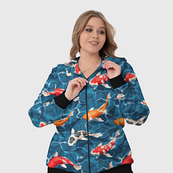 Женский 3D-костюм Японские карпы кои, цвет: 3D-черный — фото 2