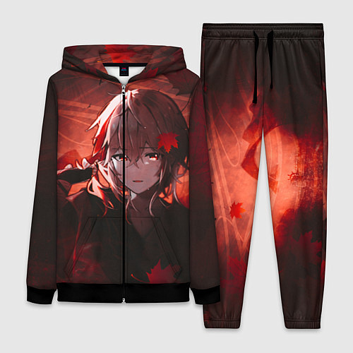 Женский костюм Кадзуха в кленовых листьях / 3D-Черный – фото 1