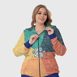 Женский 3D-костюм Лапа на фоне АПВ 5 1 12, цвет: 3D-синий — фото 2